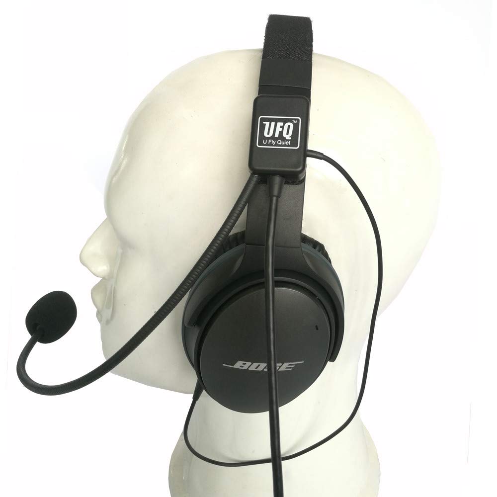Photo 1 of UFQ AV Mike-2 Aviation Headset Microphone Suit for Bose QC25 QC35 Sony MDR 1000X Free with a Headset Bag Also with MP3 Input Compare with U Fly Mike. The Most Safety Solution for This Kind Products