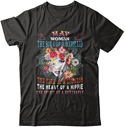May Woman The Soul Of A Mermaid The Fire Of A Lioness T-shirt Unisex Next Level - Unisex Fitted Tee Black Small