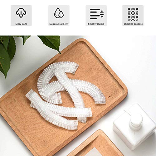 Disposable Shower Caps, 200 Pcs Plastic Waterproof Clear Shower Caps Bath Shower for Women, Hotel and Hair Salon, Travel and Home Use - Thumbnail 5