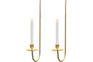 Lyyxjsltd 2 Pack Metal Wall Candle Sconces Holder Modern Candle Sconces Wall Decor Hanging Wall Candle Holder for Fireplace H