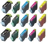 Canon PGI-5BK CLI-8 15-Pack Compatible Ink Cartridges w/ Chip for Pixma MP500 MP600 MP800 iP4200 iP4300 iP4500 iP5200 iP5200, Office Central