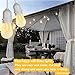 SUNTHIN Pack of 2 48ft LED Outdoor String Lights Patio Lights with White Cord 15 E26 Sockets 0.9 Watt 18 S14 Edison Bulbs 3 Spares Hanging Light Waterproof Wedding String Lighting