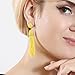 NLCAC Women's Beaded tassel earrings Long Fringe Drop Earrings Dangle Yellow