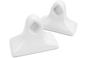 2 Pcs White Glazed Ceramic Towel Bar Replacement Rod Holder Brackets Bathroom Accessory Kit for Bathroom Kitchen Any Wall Sur