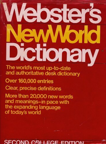 Webster's New World Dictionary: 2nd College Edition, Indexed