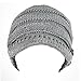 Women's Cable Knit Newsboy Visor Cap Hat with Sequined Flower Accent (Silver)