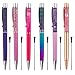 Ballpoint Pens, 6 PCS Pens with Bling Dynamic Liquid Sand Gift Metal Ball Pens for Office Decor Refillable Black Ink