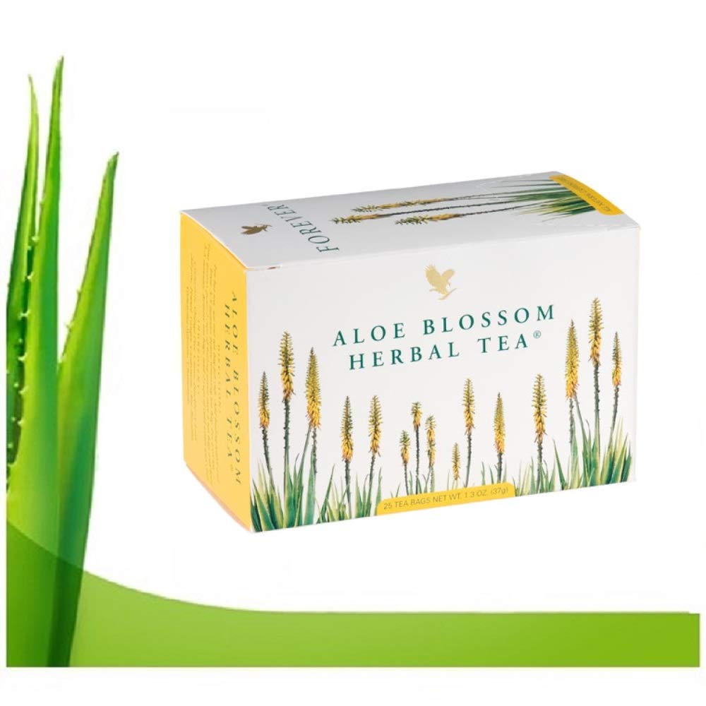Forever Living Aloe Blossom Herbal Tea Drink Tea with Aloe Vera Flowers Contains No Colorants or Preservatives and Contains No Caffeine.