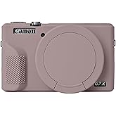 G7X Mark III Camera Case,Soft Silicone Protective Case Ultra-Thin Lightweight Cover for Canon PowerShot G7X Mark III Camera with Lens Cover (Lightgrey)