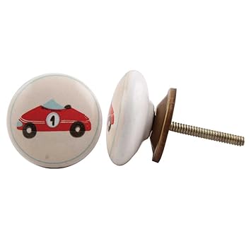 Indian Shelf Handmade Ceramic Car Cupboard Knobs Flat Drawer Pulls