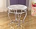 Ashley Furniture Signature Design - Zarollina Vanity Stool - Silver Pearl Base and Upholstered Faux Gator Seat