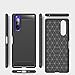 AVIDET for Sony Xperia 5 Case, Lightweight Slim Soft Carbon Fiber TPU Cover with Brushed Design Compatible for Sony Xperia 5（Black）