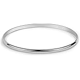H&Beautimer Solid 925 Sterling Silver Bangle Bracelet 0.08'' Twisted/Glossy Bracelet for Women Girls 24K Gold/Rose Gold Round Bangle 1/2/3 Loop Party Jewelry Thanksgiving Gift