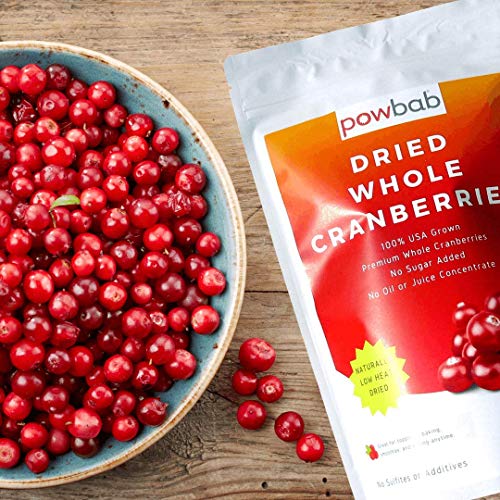 powbab Dried Cranberries Unsweetened 100 USA Grown Organic Dried