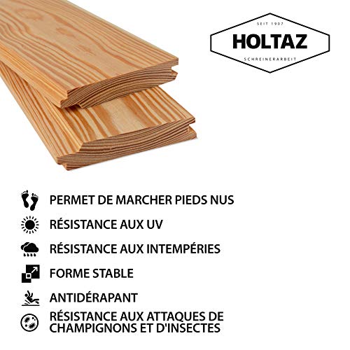 Holtaz Fassadenbekleidung Fassadentafel natürliches Lärchenholz Verkleidung Schalung Täfelung aus Holz Brett größe… – Bild 3