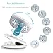 PUAIDA Clip on Stroller Fan, Battery Operated Portable USB Rechargeable Desk Fan with 2500mAh Battery, 3 Speeds and 360 Degree Rotation for Baby Stroller, Camping, Outdoors, Home Office
