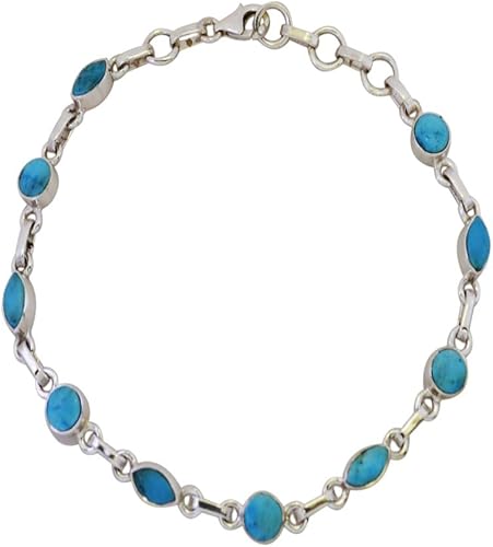 Amazon 本物のターコイズブレスレットレディース ガールズミックス形状スターリングシルバー12月誕生石l 6 5 8インチ ターコイズ ブレスレット 通販
