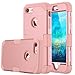 LONTECT for iPhone 8 Case, iPhone 7 Case Hybrid Heavy Duty Shockproof Full-Body Protective Case with Dual Layer [Hard PC+ Soft Silicone] Impact Protection for Apple iPhone 8/iPhone 7, Rose Gold