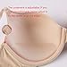 Wingslove Women's Everyday Basic Seamless Lightly Padded Underwire Plunge Demi T-Shirt Bra(Nude,36B)