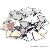 Milltown Merchants™ Mirrored Glass Cobbles (1 Pound) - Reflective Stained Glass - Broken Glass for Stepping Stones, Crafts, and Mosaic Making