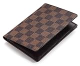 Daisy Rose Women's Luxury Passport and Card Holder with RFID Blocking- PU Vegan Leather, Brown