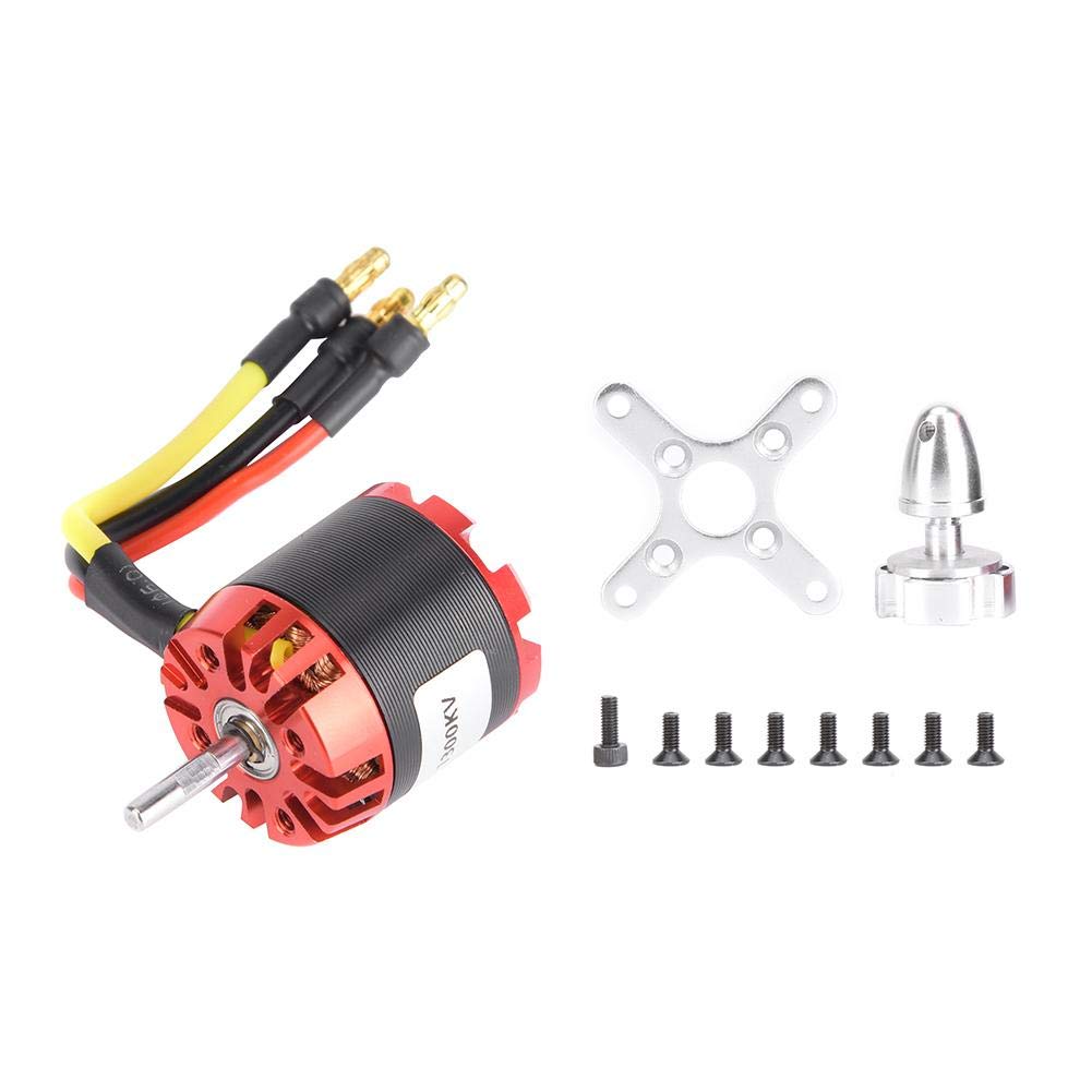 N2830 1300KV Brushless Outrunner Motor, Metal Remote Control External Rotor for A2212 4-axis Aircraft RC DIY Aircraft Multi-Copter Quadcopter Drone, RC Accessories Kit, Red + Black