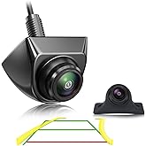 Car Backup Camera with Dynamic Trajectory Guide Line, GreenYi AHD1080P Reverse Rear View Cam, Adjustable Fisheye Lens, Waterp