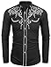 COOFANDY Men's Long Sleeve Embroidered Shirt Slim Fit Casual Button Down Shirts