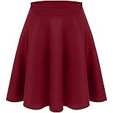 Women's Midi Skirt Flared Stretch Skirt for Women Reg & Plus Size. Casual A line, Basic Everyday Wear, Formal Office