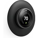 elago Wall Plate Cover Designed for Google Nest Learning Thermostat (Matte Black) - Compatible with Nest Learning Thermostat 