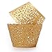 Baloray 12pcs gold Filigree Little Vine Lace Laser Cut Cupcake Wrapper Baking Cup Muffin Case Trays Wedding Birthday Party Decoration (Gold, 12)