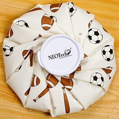 Neotech Care Ice Bag for Injuries, Swelling, Headache, Pain Relief, First Aid - Cold Pack Screw Top Lid - Reusable, Refillable & Waterproof Pouch/Bladder (12cm, Sports Design)