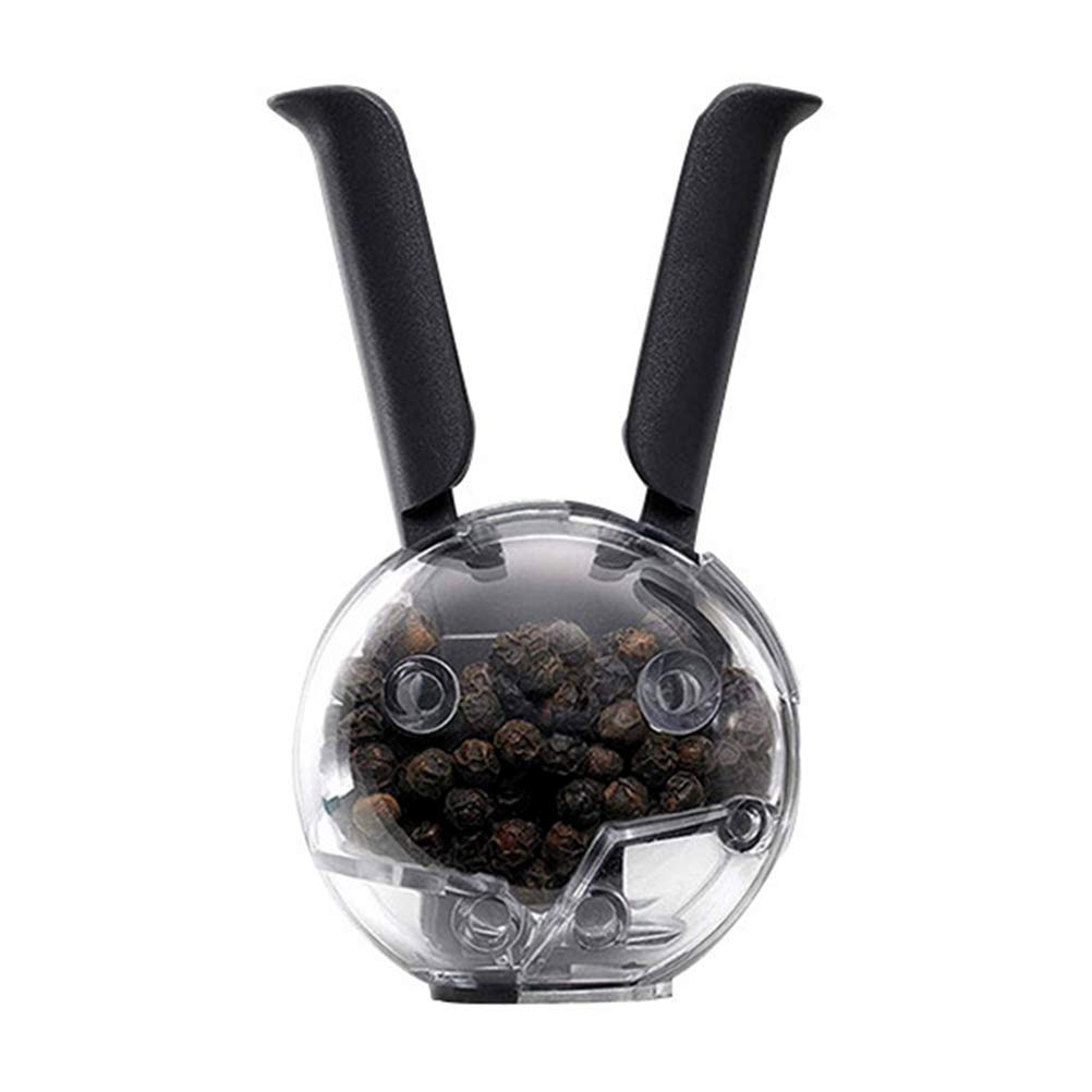 Yunobi Salt and Pepper Grinder - Professional Mini Manual Spice Grinder, Multifunctional Kitchen Tools Black Rabbit Ears Design Abrader for Home Kitchen