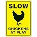 Chicken Crossing Sign, Slow Chickens at Play Sign, Chicken Coop Sign Funny, 10x14 Rust Free Aluminum, Weather/Fade Resistant, Indoor/Outdoor Use, Made in USA by SIGO SIGNS
