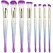 Mermaid Makeup Brushes Set 8PCS Makeup Brushes Foundation Eyeshadow Face Powder Concealer Blush Beauty Cosmetic Tools Premium Soft Synthetic Bristles Brushes kit