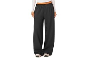 HeSaYep Women's Fleece Lined Sweatpants Winter Warm Wide Leg Sweat Pants Baggy Casual Pants with Pockets