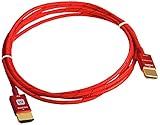 Monoprice 6ft 18Gbps Ultra Slim Series High Performance HDMI Cable w/ RedMere Technology - Red