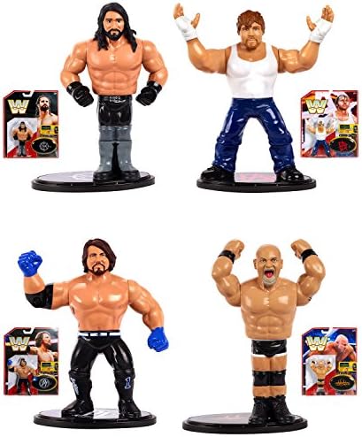 WWE Wrestling 4 Piece Set Retro 2017 Release Action Figures 4" w/Goldberg &amp; AJ Styles