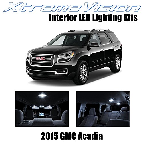 XtremeVision GMC Acadia 2015+ (12 Pieces) Pure White Premium Interior LED Kit Package + Installation Tool