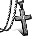 Myhouse Crystal Cross Pendant Stainless Steel Zirconia Jesus Cross Pendant Necklace Jewelry Men