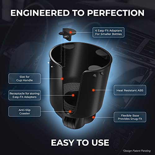 Car Cup Holder Expander and Adapter for Large Bottles Compatible with