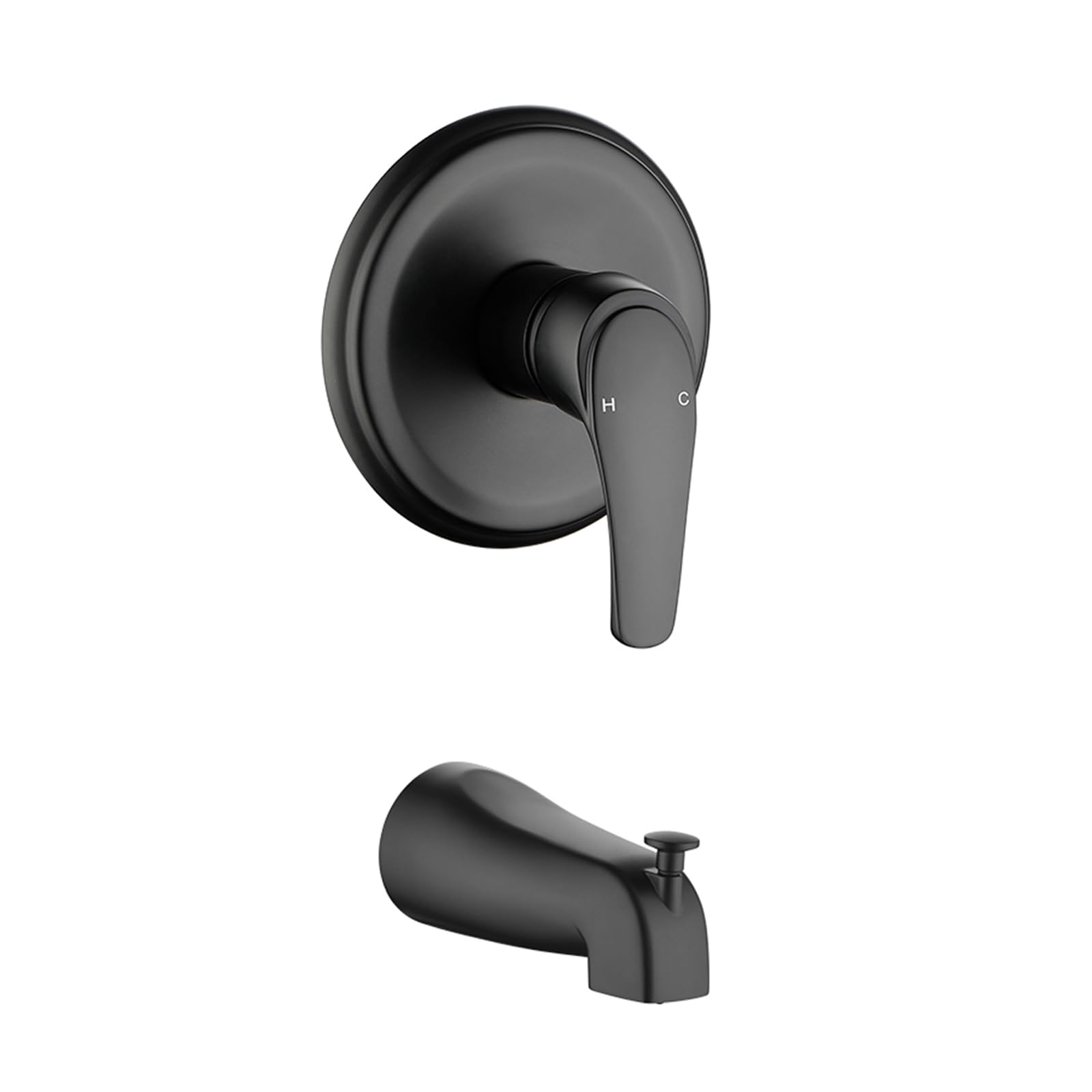 Shower Valve Trim Kit with Tub Spout Matte Black Tub Shower Rough-In ...