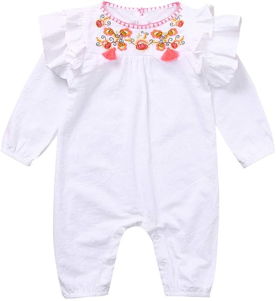 Amazon Co Jp カバーオール 新生児服 可愛い 長袖 ベビー服 ロンパース 女の子 長袖 フリル 刺繍花柄 ジャンプスーツ 赤ちゃん服 春夏 秋冬 人気 オーバーオール 子ども服 パジャマ ルームウエア 新年 七五三 仮装衣装 撮影 写真 満月 出産祝い ギフト 服