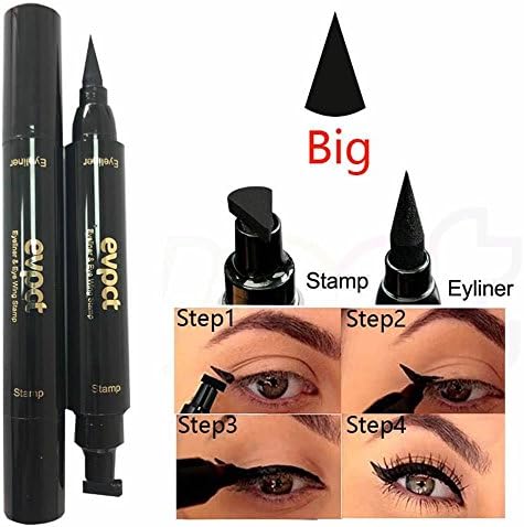 Eyeliner Stamp,Makeup Eyestudio,Double-end wing seal eyeliner,Eyeliner Pencil,Cat eyeliner,Vam style wing,waterproof liquid eye liner,black. (large)