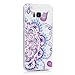 YOKIRIN Galaxy S8 Case, [3 Pcs] Shock-Absorbing Colorful 3D Totem Flower Crystal Clear Shell Super Slim Case Translucent Flexible Hard PC Defensive Protective Cover for Samsung Galaxy S8