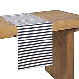 Ling's moment Classic Durable 1/2 Inch Black and Cream Stripe Burlap Table Runner Zebra Pattern, Kitchen Decor, Thanksgiving Christmas Farmhouse Decoration 12