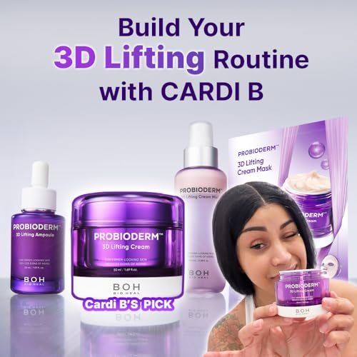 BIOHEAL BOH Probioderm 3D Lifting Cream 1.7 fl oz - Cardi B's Advanced Korean Facial Night Cream with 17-Peptide Complex & Probioderm for Face and Neck, Butter-Rich Texture for Perfect Slugging