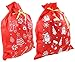 Iconikal Large Santa Claus Gift Present Sack, Red, 35 Inch x 44 Inch, 2-Pack