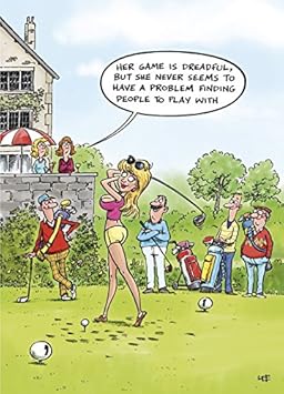 Lady Golfeur Humour Carte De Vœux Joyeux Anniversaire Amazon Fr Fournitures De Bureau