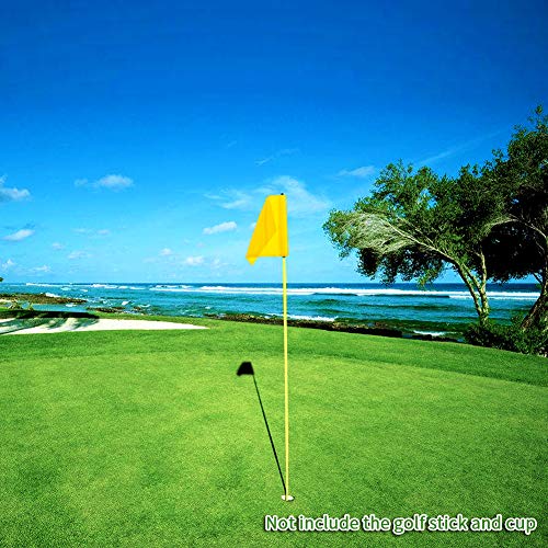 KONDAY Golf Flag,Green Golf Flags,Solid and Nylon Training Putting Green Flag,Indoor Outdoor Backyard Garden Portable Golf Target Flags,19.7inch13.4inch (Yellow)